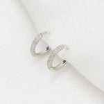 Load image into Gallery viewer, 14K Solid Gold Diamond Huggies