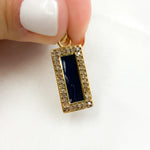 Load image into Gallery viewer, Diamond Sterling Silver Rectangle Enamel Pendant
