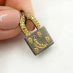Load image into Gallery viewer, Diamond Sterling Silver Lock Pendant