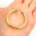 Load image into Gallery viewer, GER163. 14K Solid Gold Hollow Smooth Hoop