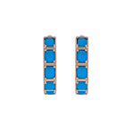 Load image into Gallery viewer, EHZ57617TQ. 18K Solid Gold Turquoise Round Hoop Earrings