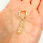 Load image into Gallery viewer, EHF56594. 14K Solid Gold and Diamonds Oval Link Dangle Earrings