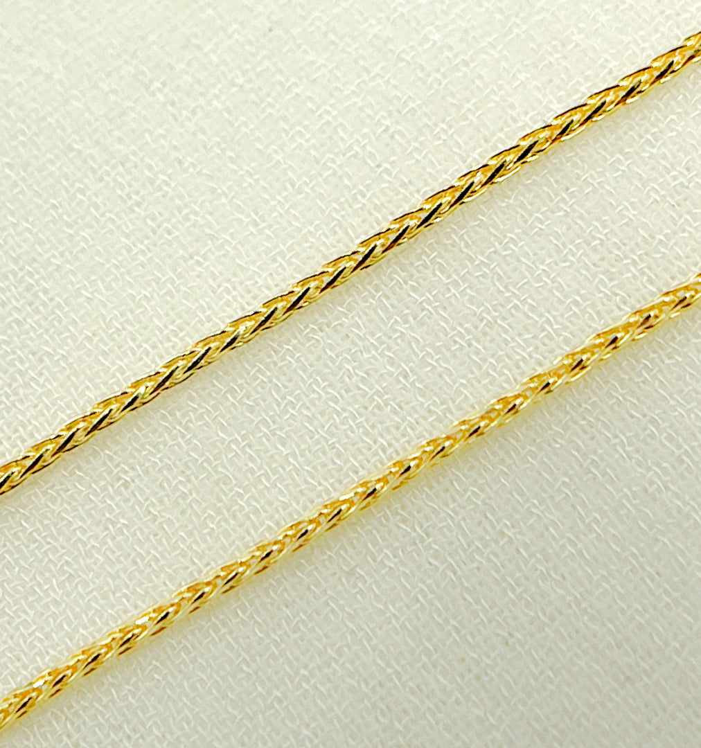14K Solid Gold Wheat Chain