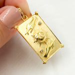 Load image into Gallery viewer, Diamond Sterling Silver Rectangle Hands and Evil Eye Pendant