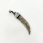 Load image into Gallery viewer, DP249. Diamond Silver Horn Pendant with Gemstone