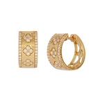 Load image into Gallery viewer, EHI57591. 14K Solid Yellow Gold Diamond Hoop Earrings
