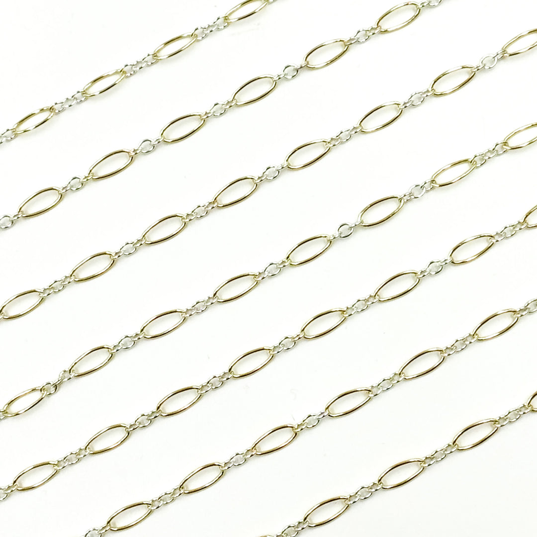 1023SS+GF. Two Tone Oval and Round Links Chain