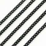 Load image into Gallery viewer, V122BRM. Black Rhodium Matt Sterling Silver Smooth Curb Chain