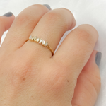 Load image into Gallery viewer, 14k Solid Gold Baguette Diamond Bars Ring.