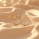 Load image into Gallery viewer, GER153. 14K Solid Gold Hollow Diamond Cut Hoop