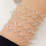 Load image into Gallery viewer, V280SS. Sterling Silver Smooth 1 Round & 3 Oval Link Chain