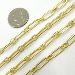 Load image into Gallery viewer, Gold Plated Matt Sterling Silver Long & Short Link Chains