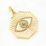 Load image into Gallery viewer, Diamond Sterling Silver Octagon Eye Enamel Pendant with Gemstone