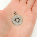 Load image into Gallery viewer, Buy Now Diamond Sterling Silver Nautical Compass Pendant