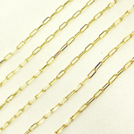Load image into Gallery viewer, 14k Solid Yellow Gold Diamond Cut Paperclip Link Chain by Foot