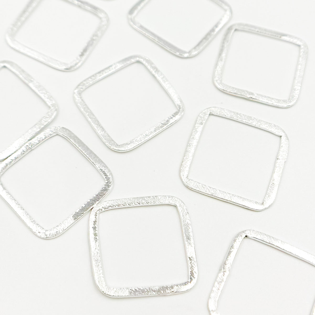 Sterling Silver Brushed Square Connector
