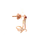 Load image into Gallery viewer, 14K Rose Gold Diamond and Ruby Snake Studs