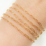 Load image into Gallery viewer, Gold Plated Sterling Silver Smooth & White Silver Side Paperclip Chains
