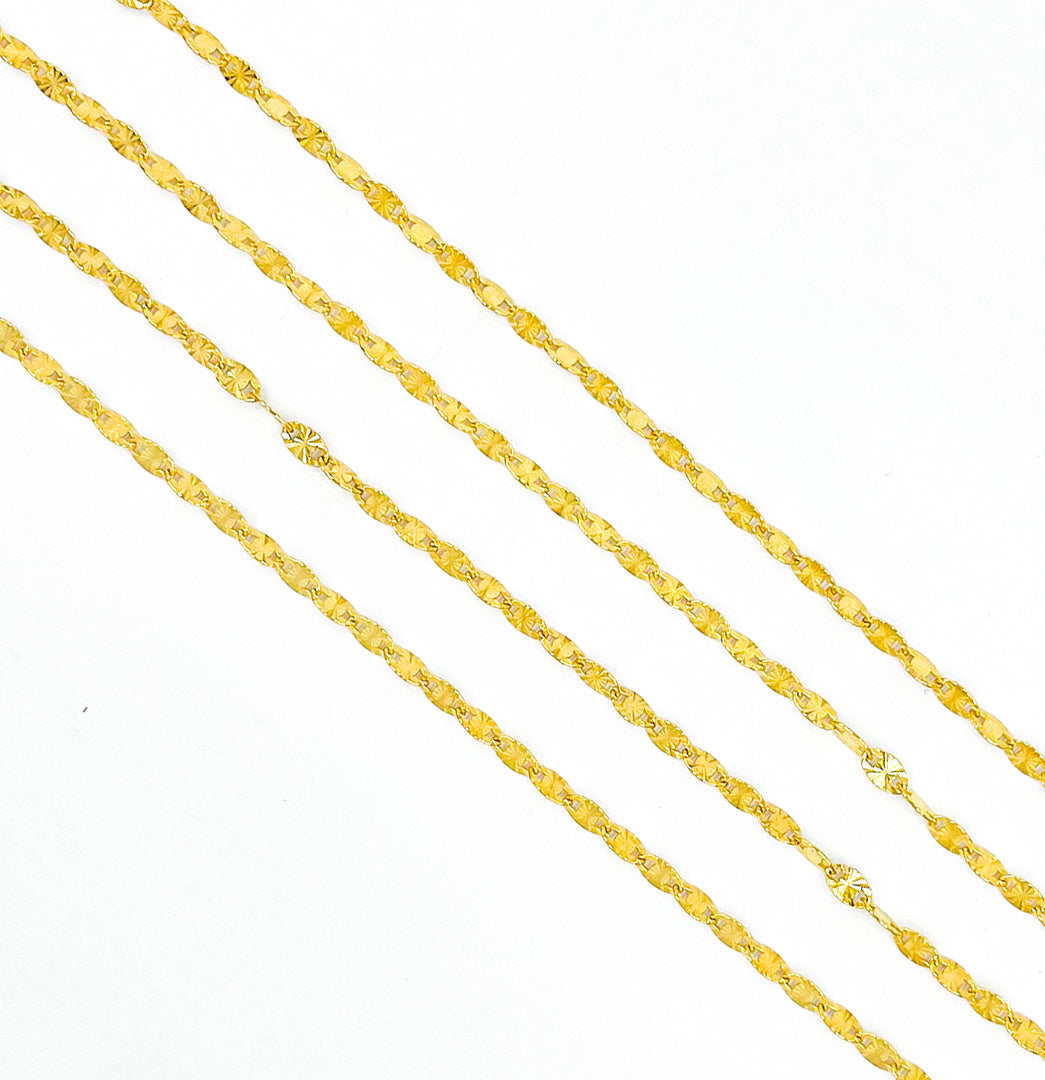 Z55GP. Gold Plated Sterling Silver Marina Diamond Cut Link Chain