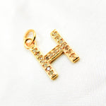 Load image into Gallery viewer, DC537. Diamond Sterling Silver Letter "H" Charm