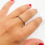 Load image into Gallery viewer, DE019. Diamond Black Rhodium Sterling Silver Ring