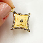 Load image into Gallery viewer, Shop Now Sterling Silver Diamond Shape Flower Pendant