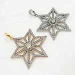Load image into Gallery viewer, DP118. Diamond & Sterling Silver Star Pendant with Gemstone