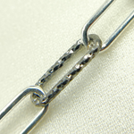 Load image into Gallery viewer, Black Rhodium and Sterling Silver Paperclip Diamond Cut & Smooth Link Chain