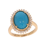 Load image into Gallery viewer, CR97303TQ13X10. 18K Solid Gold Turquoise Ring