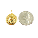 Load image into Gallery viewer, GDP235. 14K Solid Gold Circle Pendant with Diamonds