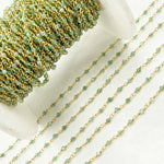 Load image into Gallery viewer, Coated Green Quartz Gold Plated Wire Chain. CQU36