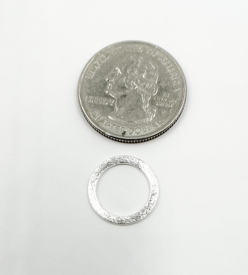 925 Sterling Silver Connector Circle 15 mm. BS2