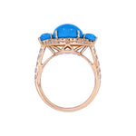 Load image into Gallery viewer, CR97318TQ12X10. 18K Solid Gold Diamond & Turquoise Ring