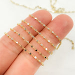 Load image into Gallery viewer, 14K Solid Yellow and White Gold Satellite Cubes Chain