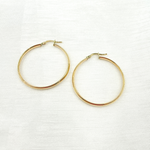 Load image into Gallery viewer, GER168. 14K Solid Gold Hollow Hoop Earrings