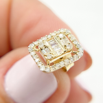 Load image into Gallery viewer, OJ6527. 14K Solid Gold Diamond Rectangle Earrings
