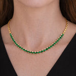 Load image into Gallery viewer, CN96415. 14K Solid Gold Diamond and Gemstone Necklace