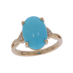 Load image into Gallery viewer, CR97467TQ15X11. 14k Solid Gold Turquoise and Diamond Fancy Ring