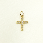 Load image into Gallery viewer, 14K Solid Gold Cross Charm in Diamond, Ruby, Blue Sapphire and Emerald