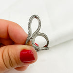 Load image into Gallery viewer, Diamond Black Rhodium Sterling Silver Organic Shape Ring