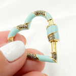 Load image into Gallery viewer, Sterling Silver Heart Enamel Carabiner Clasp