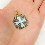 Load image into Gallery viewer, Shop Now Diamond Sterling Silver Cross Enamel Pendant
