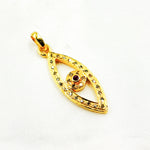 Load image into Gallery viewer, DP354. Diamond Sterling Silver Eye Pendant with Gemstone