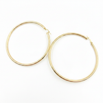 Load image into Gallery viewer, GER167. 14K Solid Gold Hollow Smooth Hoop