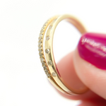 Load image into Gallery viewer, 14K Solid Yellow Gold Diamond Ring