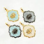 Load image into Gallery viewer, DP341A. Diamond Sterling Silver Flower Enamel Pendant