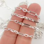Load image into Gallery viewer, Silver Diamond Cut Paperclip Chain