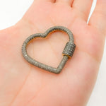 Load image into Gallery viewer, DC658. Diamond & Sterling Silver Heart Carabiner Clasp