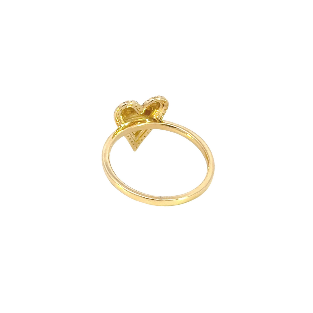 14K Solid Gold Diamond Statement Heart Ring. RFC17974
