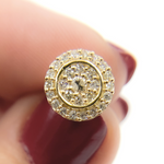 Load image into Gallery viewer, 14K Solid Gold and Diamonds Circle Earrings. EFH52016

